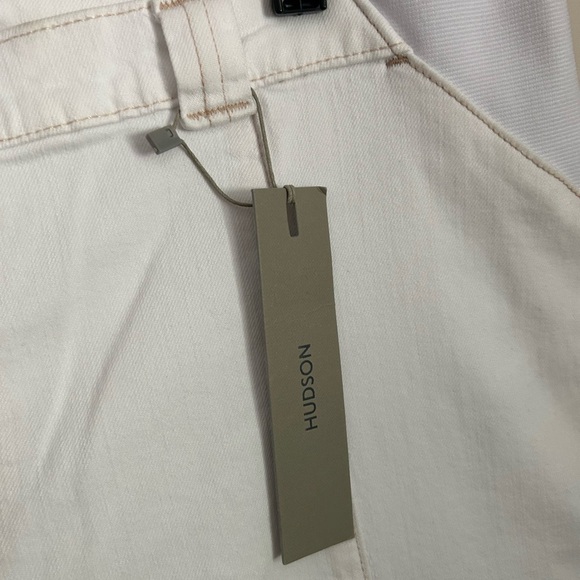 Hudson Women's Maternity Utility Wide-Leg Cargo Jeans in White Size 33 - Picture 3 of 10